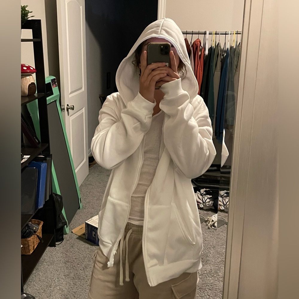 SHEIN XXL white zip up hoodie